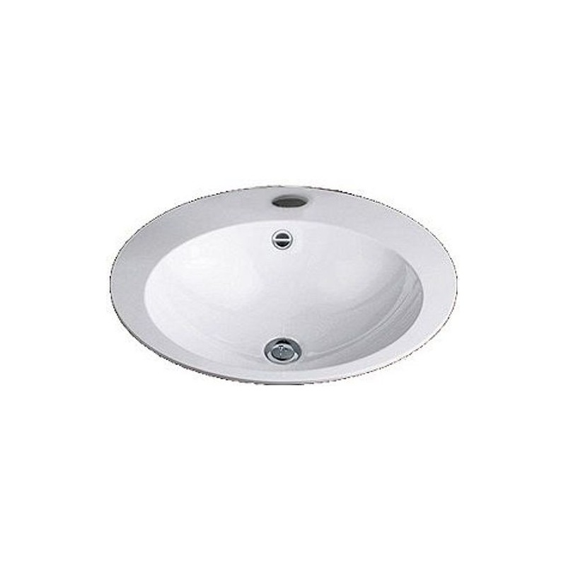 Alape vasque à encastrer EB.0600h 600x500mm +trou robinet/trop-plein coloris blanc