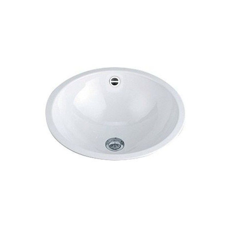 Alape vasque à encastrer EBk400 diamètre 400mm sans plage robinet +trop-plein coloris blanc