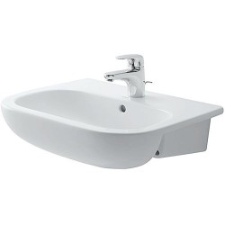 Duravit vasque demi-encastre D-CODE 550x440mm +trou robinet/trop-plein coloris blanc