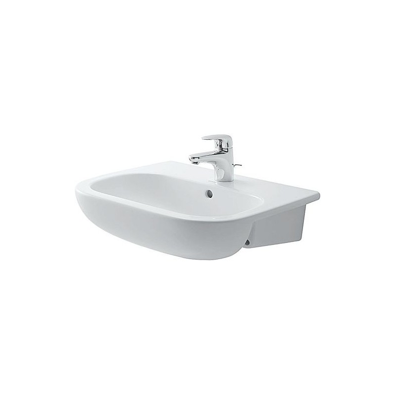 Duravit vasque demi-encastre D-CODE 550x440mm +trou robinet/trop-plein coloris blanc