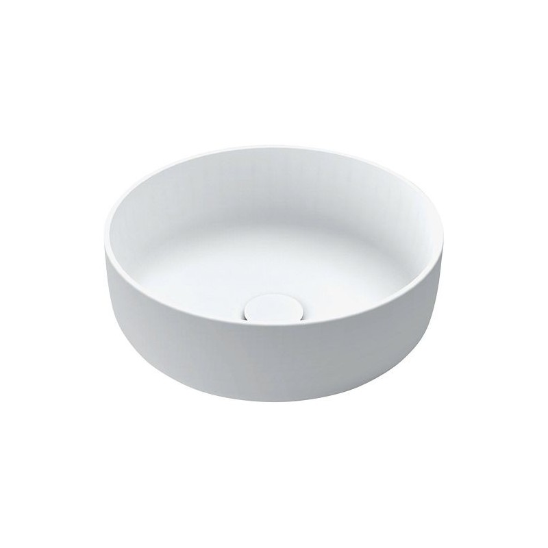 Vasque à poser neo C ronde sans plage robinet/trop-plein XONYX coloris blanc satin