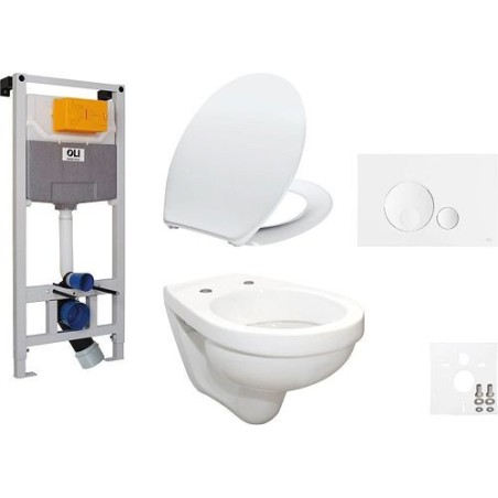 Saval wallfix oli WC suspendu D400 globe coloris blanc