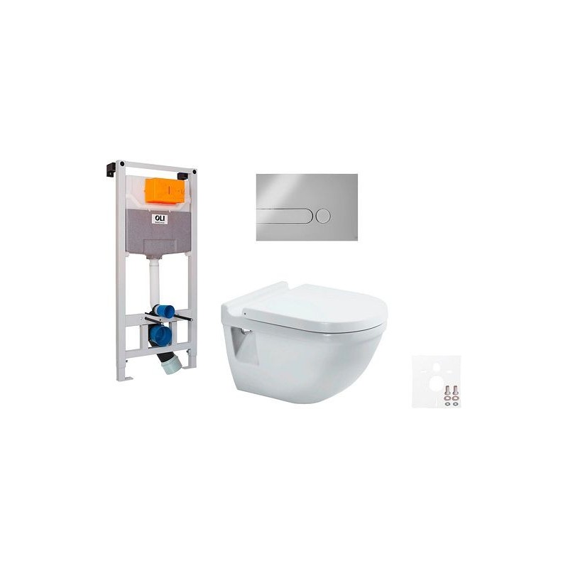 Duravit wallfix oli WC suspendu STARCK 3 Iplate mat chrome