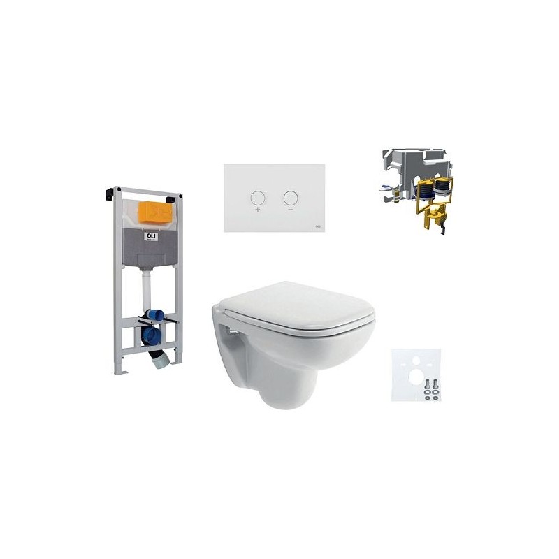 Duravit wallfix oli WC suspendu D-CODE compact code blink coloris blanc