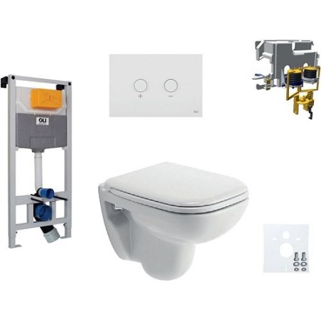 Duravit wallfix oli WC suspendu D-CODE compact code blink coloris blanc