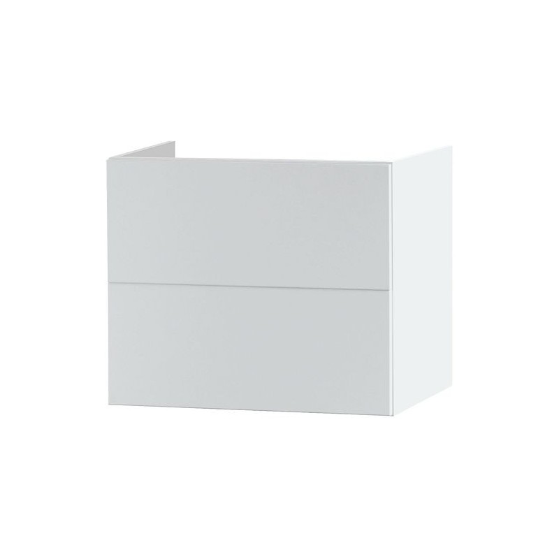 Sous meuble 2 tiroir 70cm push-open coloris satin blanc