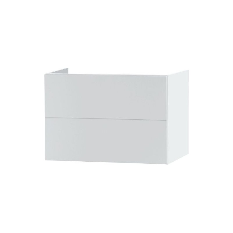 Sous meuble 2 tiroir 80cm push-open coloris satin blanc