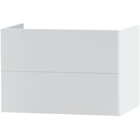 Sous meuble 2 tiroir 80cm push-open coloris satin blanc