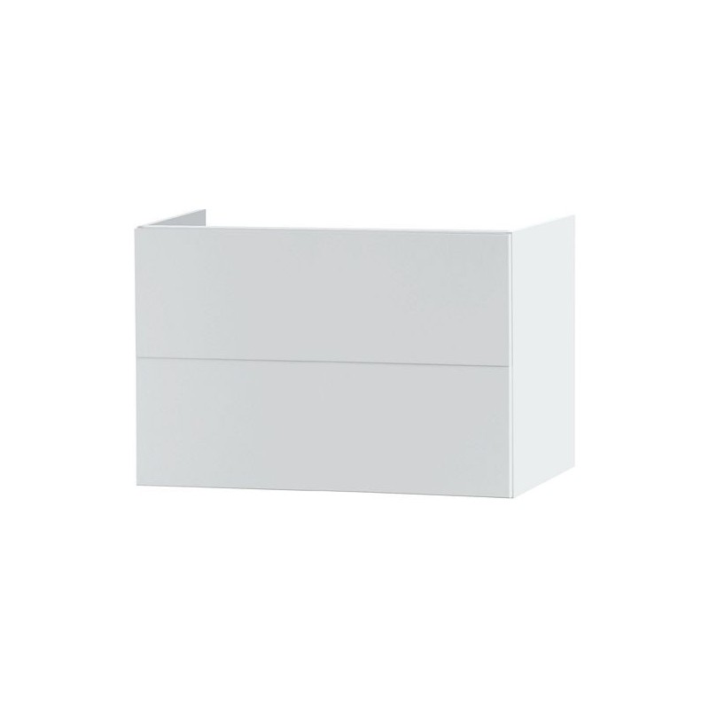 Sous meuble 2 tiroir 90cm push-open coloris satin blanc