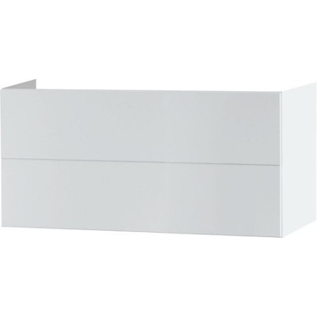 Sous meuble 2 tiroir 120cm push-open coloris satin blanc