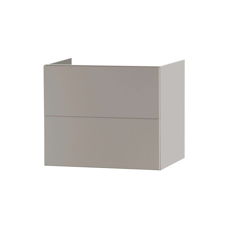 Sous meuble 2 tiroir 70cm push-open coloris satin gris