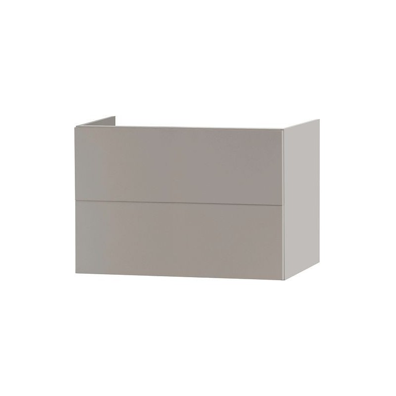 Sous meuble 2 tiroir 80cm push-open coloris satin gris