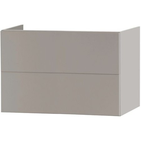 Sous meuble 2 tiroir 90cm push-open coloris satin gris