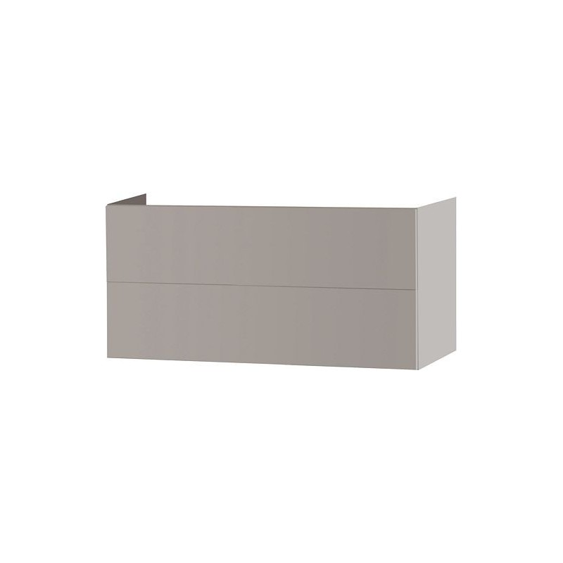 Sous meuble 2 tiroir 120cm push-open coloris satin gris