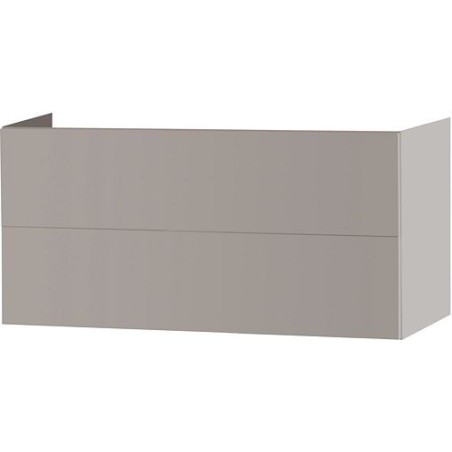 Sous meuble 2 tiroir 120cm push-open coloris satin gris