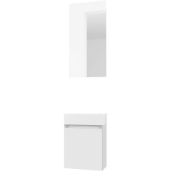 Lave-mains FORM MINI solid/ 1 porte/miroir coloris poudre blanc