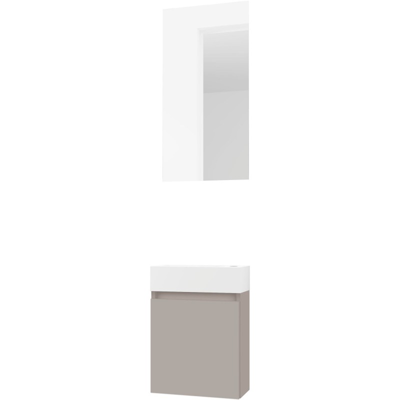 Lave-mains FORM MINI solid/ 1 porte/miroir coloris poudre gris
