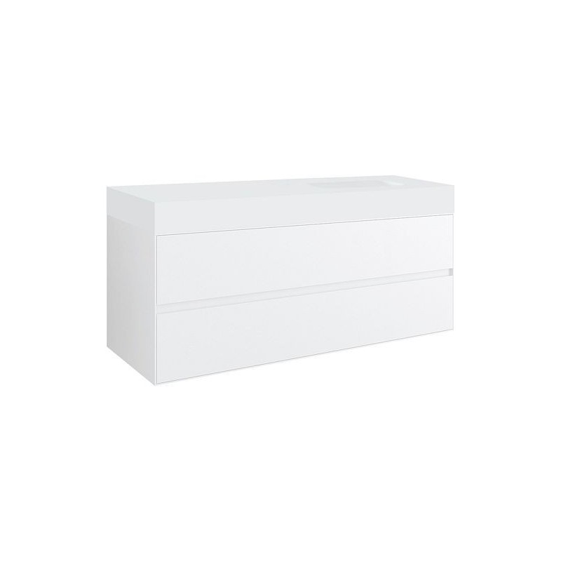 Sous meuble 2 tiroirs pour tablette PURO 1 lavabo droite TENSO 90cm coloris blanc