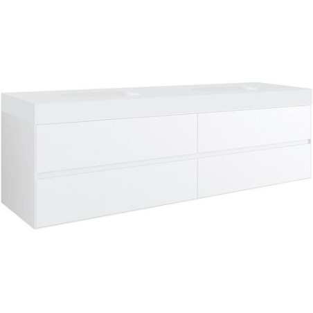 Sous meuble 4 tiroirs pour tablette puro 2 lavabo TENSO 180cm coloris blanc