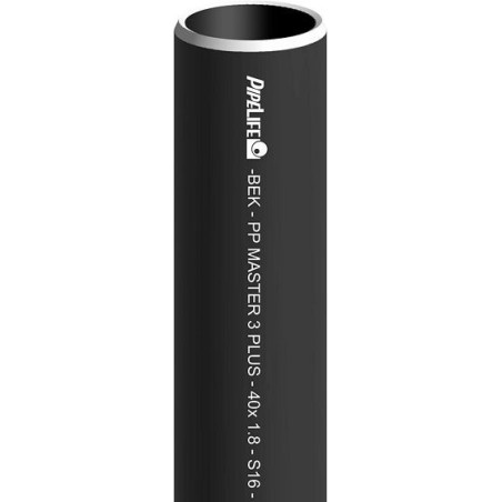 Pipelife tube PP 40mm coloris noir longueur 3m