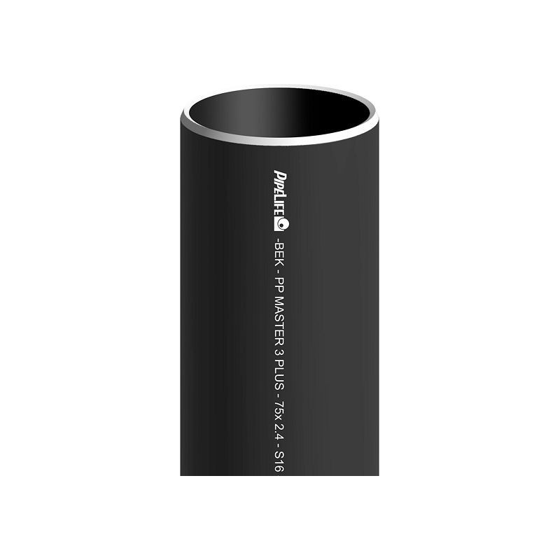 Pipelife tube PP 75mm coloris noir longueur 3m