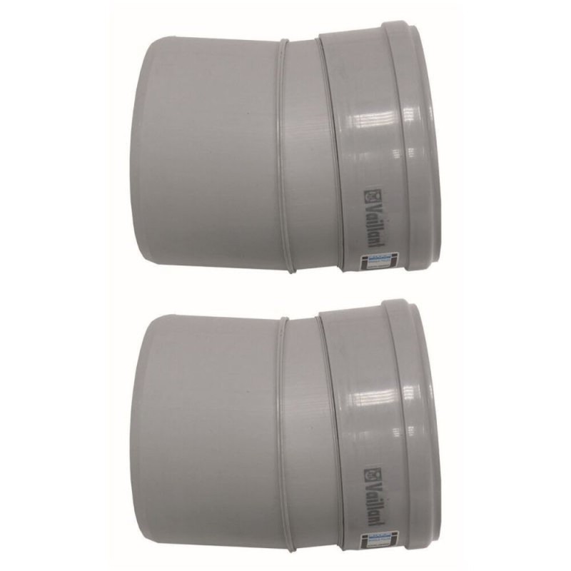 Vaillant coude 15° (2 pièces) ECOCRAFT PP 130MM