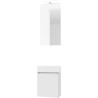 Lave-mains FORM MINI porcelaine/ 1 porte/miroir /lumière LED coloris poudre blanc