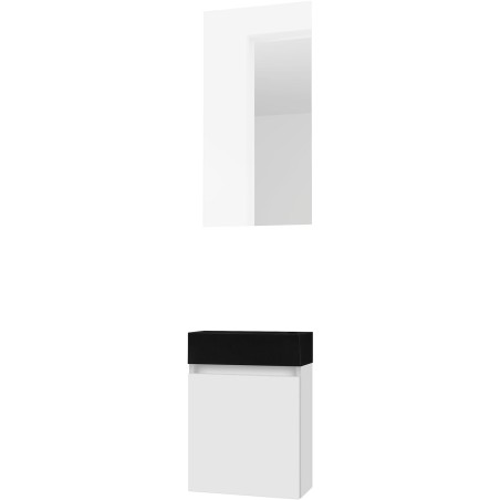 Lave-mains FORM MINI lava/ 1 porte/miroir coloris poudre blanc