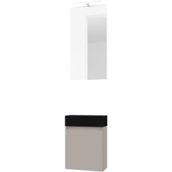 Lave-mains FORM MINI lava/ 1 porte/miroir/lumière LED coloris poudre gris