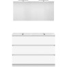 Meuble forme 120 duo 3 tiroirs porcelaine +miroir coloris blanc