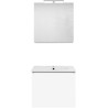 Meuble forme 60cm solo 1 tiroir porcelaine +armoire de toilette coloris blanc
