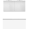 Meuble forme 120 asymétrique gauche 1 tiroir marbre de synthèse +armoire de toilette coloris blanc