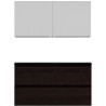 Meuble alano 120cm duo 2 tiroirs porcelaine coloris chêne graphite mat +armoire de toilette coloris chêne graphite