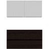 Meuble Alano 120cm asymétrique droite 2 tiroirs marbre de synthèse +armoire de toilette coloris chêne graphite