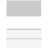 Meuble alano 120cm duo 2 tiroirs porcelaine blanc mat + miroir coloris blanc