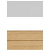 Meuble alano 120cm duo 2 tiroirs porcelaine coloris chêne nordic brillant + miroir coloris chêne nordic