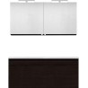Meuble forme 120 duo 1 tiroir marbre de synthèse +armoire de toilette coloris chêne graphite