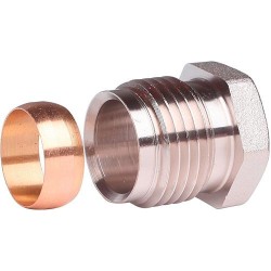 Danfoss raccord à compression danfos tube acier zingue/cuivre 1/2"M-15mm