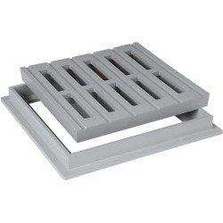 Nicoll grille de sol+cadre gris 40-40cm