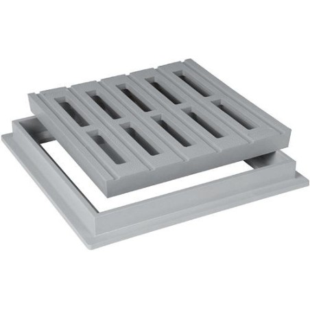 Nicoll grille de sol+cadre gris 30-30cm