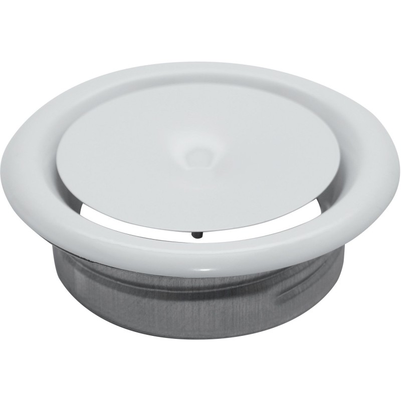 Bouche d'induction réglable ventilation type D SR-S 120 m³/h 100mm métal blanche