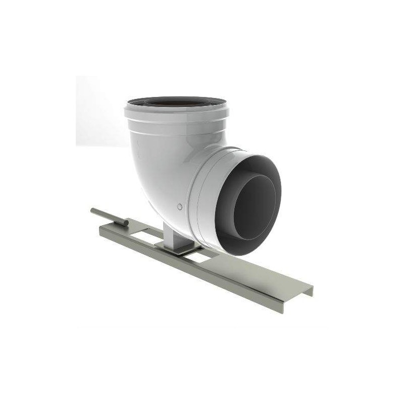 Burgerhout Coude concentrique 90° avce support pour TWINFLEX  80/125 mm