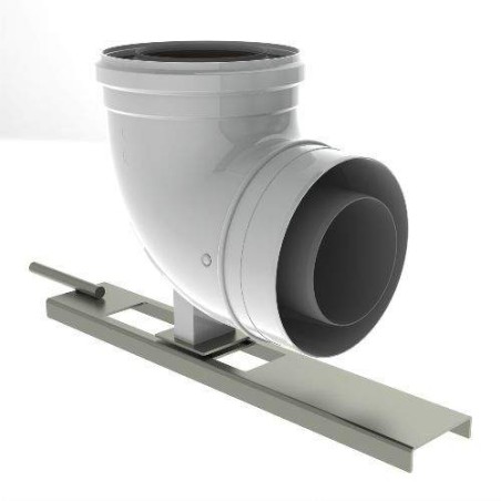 Burgerhout Coude concentrique 90° avce support pour TWINFLEX  80/125 mm