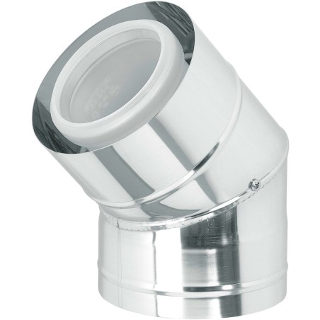 Ubbink rolux coude concentrique 45° 80/125mm inox/pp