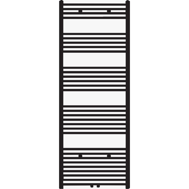 Radium radiateur sèche-serviette Centara coloris noir avec raccordement central 1200x500 mm 638W