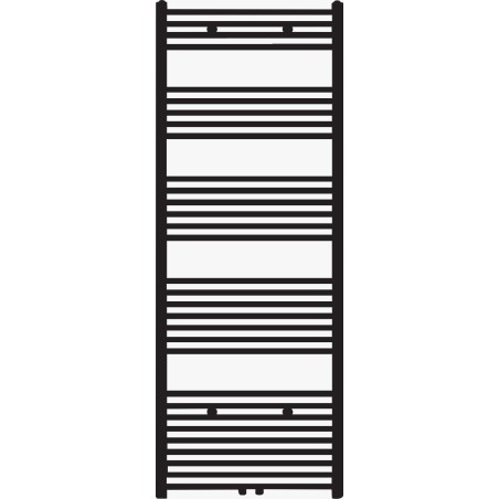 Radium radiateur sèche-serviette Centara coloris noir avec raccordement central 1200x500 mm 638W