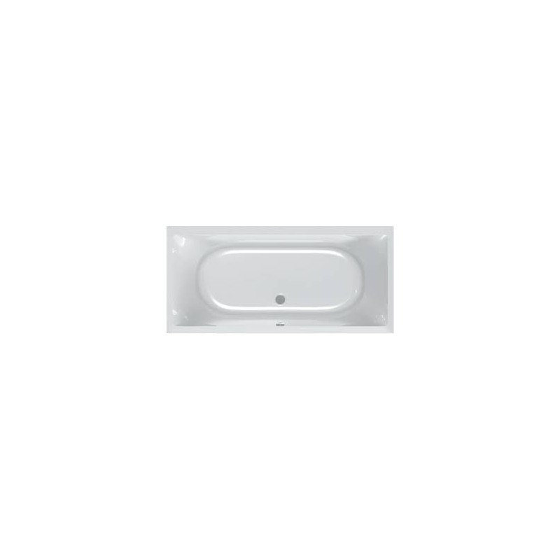 Bain duo scale 180x80 coloris blanc VITA hybrid1 droite remplissage par trop plein inclus coloris chrome