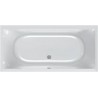 Bain duo scale 190x90 coloris blanc VITA air1 gauche remplissage par trop plein inclus coloris chrome