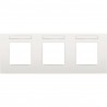 Niko Plaque de recouvrement (71mm) triple horizontal, porte-étiquette transp., blanc