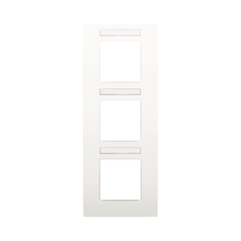 Niko Plaque de recouvrement (71mm) triple vertical, porte-étiquette transp., blanc